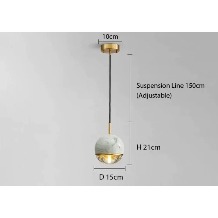 MARBLE COPPER CORD PENDANT LIGHTS | DESIGN CL841002