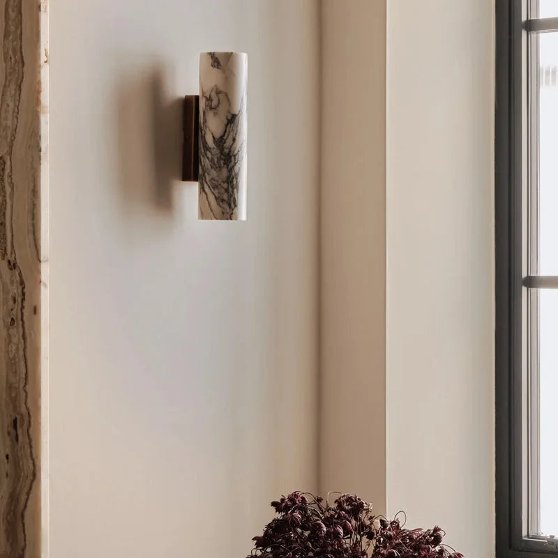 MARBLE CYLINDER WALL SCONCE | CLJR025D