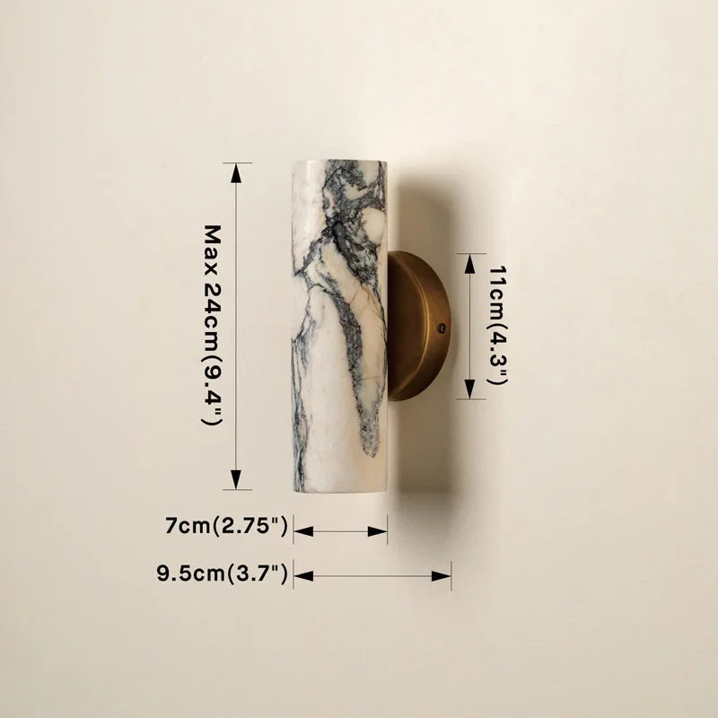 MARBLE CYLINDER WALL SCONCE | CLJR025D