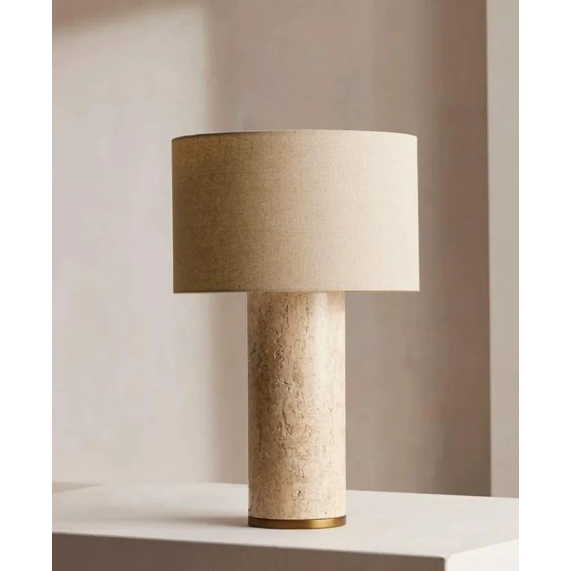MARBLE AND FABRIC TABLE LAMP | DESIGN CLGB02587