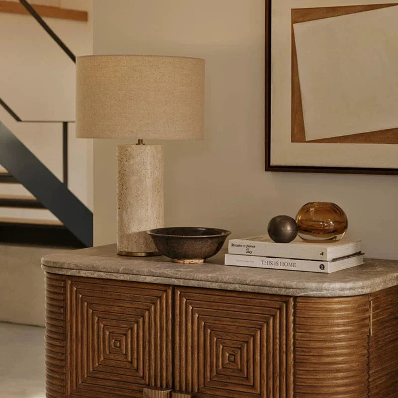 MARBLE AND FABRIC TABLE LAMP | DESIGN CLGB02587