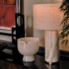MARBLE AND FABRIC TABLE LAMP | DESIGN CLGB02587