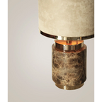 MARBLE AND GOLD TABLE LAMP WITH DRUM SHADE