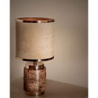 MARBLE AND GOLD TABLE LAMP WITH DRUM SHADE