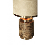 MARBLE AND GOLD TABLE LAMP WITH DRUM SHADE