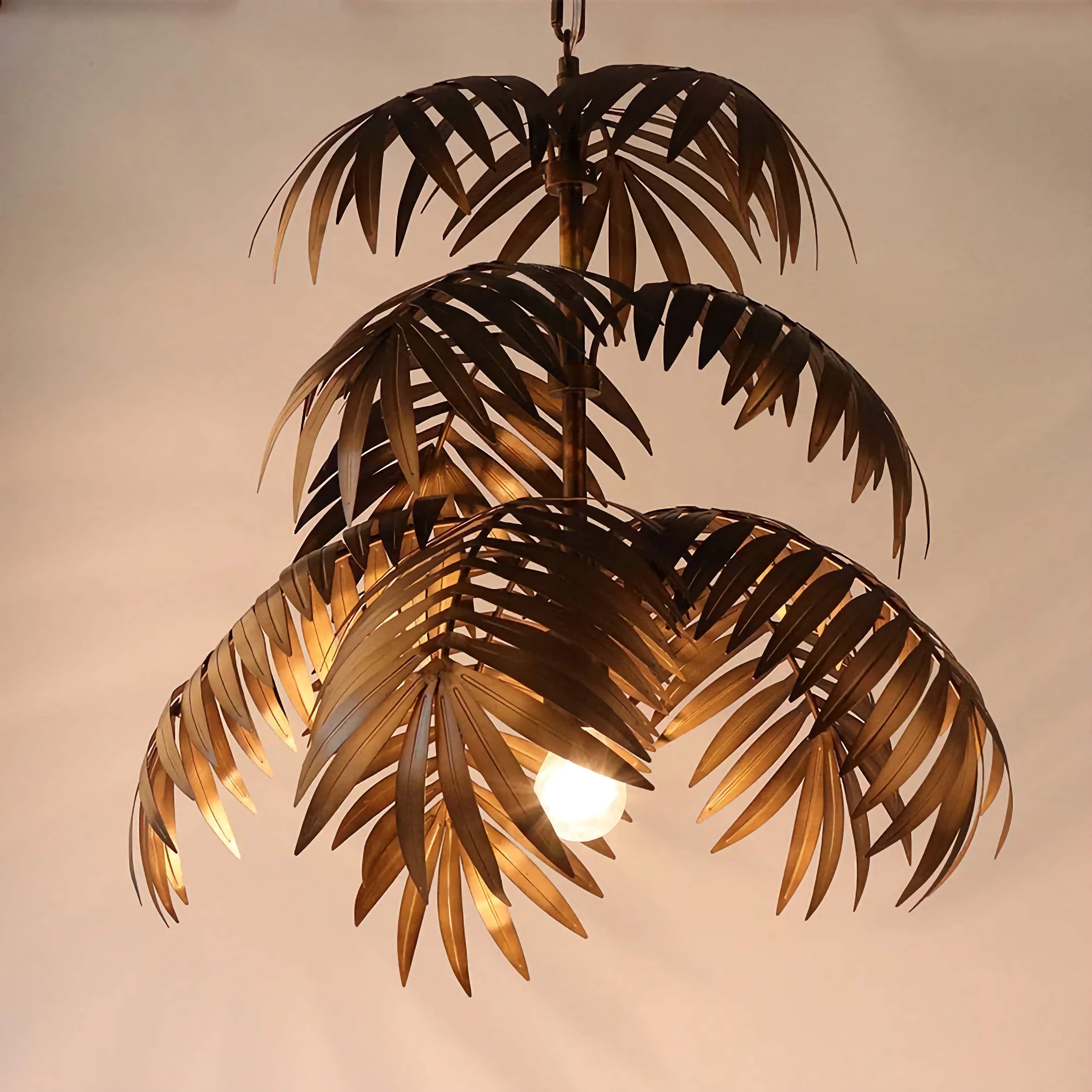 METAL LEAVES CEILING LIGHT FIXTURES