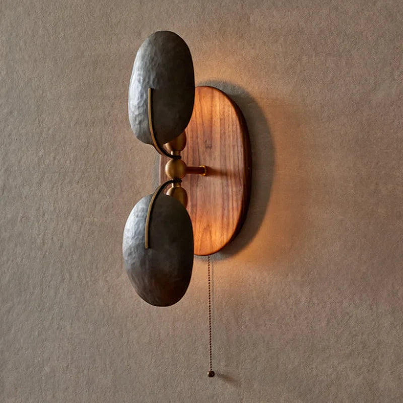 METAL & WALNUT WALL SCONCE | CLDFR02S1