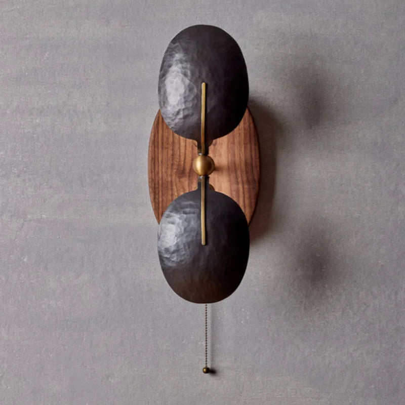 METAL & WALNUT WALL SCONCE | CLDFR02S1
