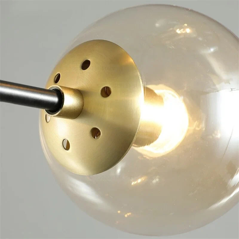 MID-CENTURY GLASS BALLS CHANDELIER