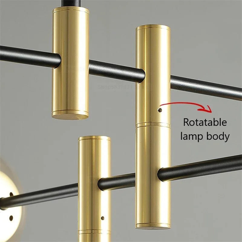 MID-CENTURY GLASS BALLS CHANDELIER