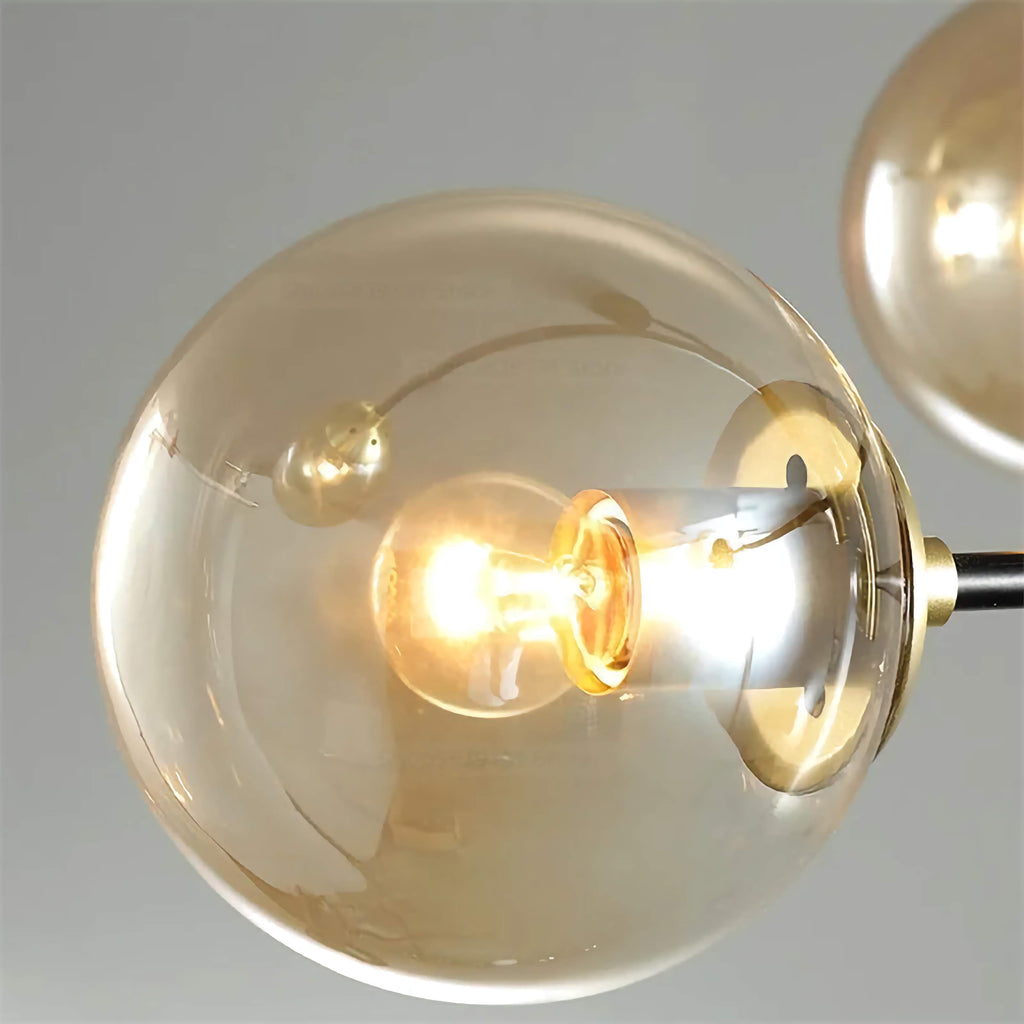 MID-CENTURY GLASS BALLS CHANDELIER
