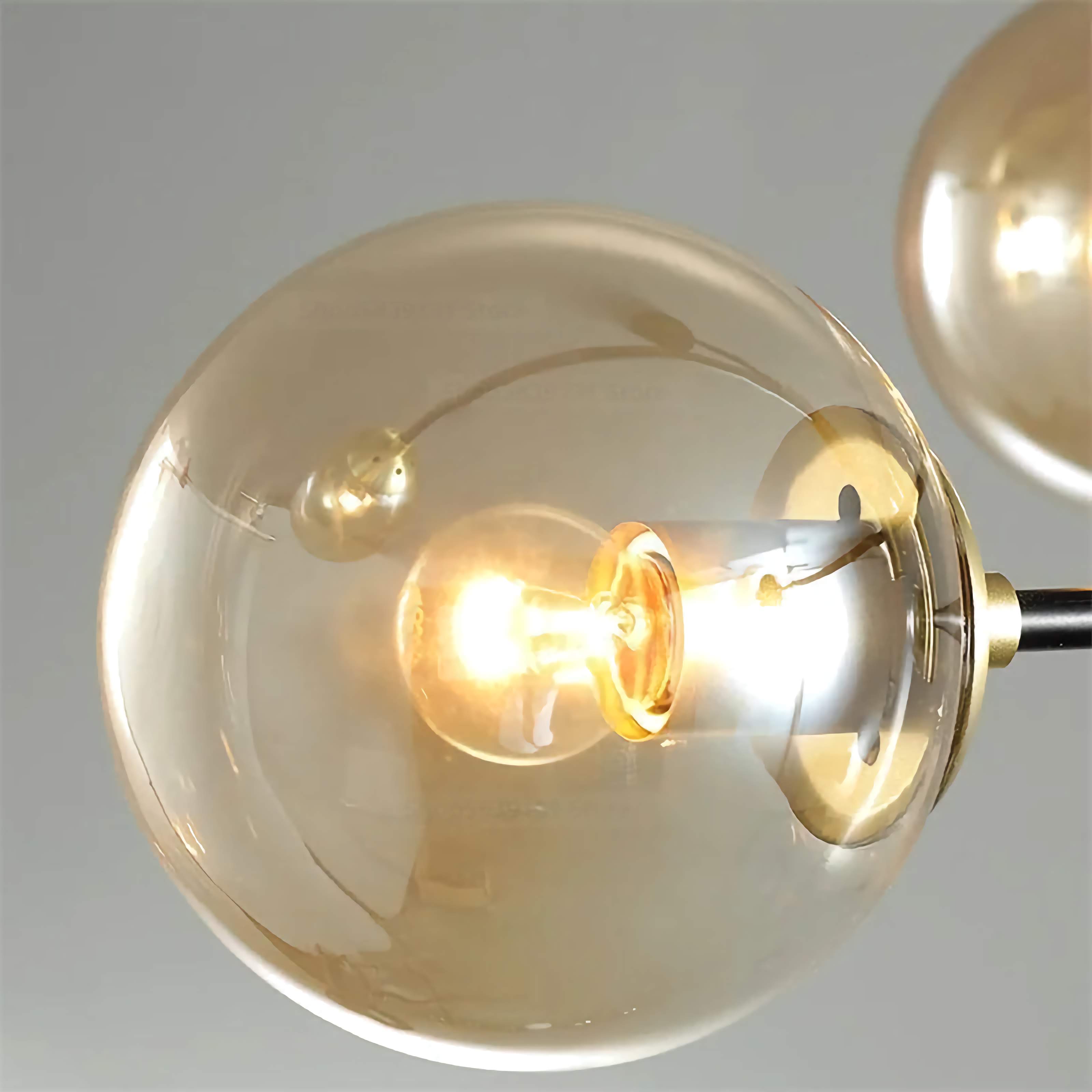 MID-CENTURY GLASS BALLS CHANDELIER
