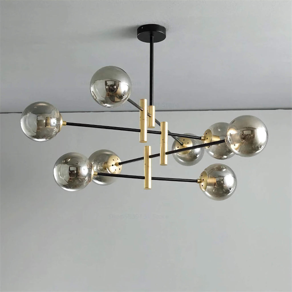 MID-CENTURY GLASS BALLS CHANDELIER