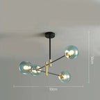MID-CENTURY GLASS BALLS CHANDELIER
