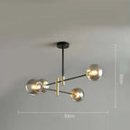 MID-CENTURY GLASS BALLS CHANDELIER