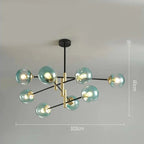 MID-CENTURY GLASS BALLS CHANDELIER