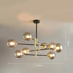 MID-CENTURY GLASS BALLS CHANDELIER
