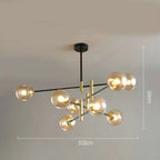 MID-CENTURY GLASS BALLS CHANDELIER