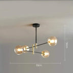 MID-CENTURY GLASS BALLS CHANDELIER
