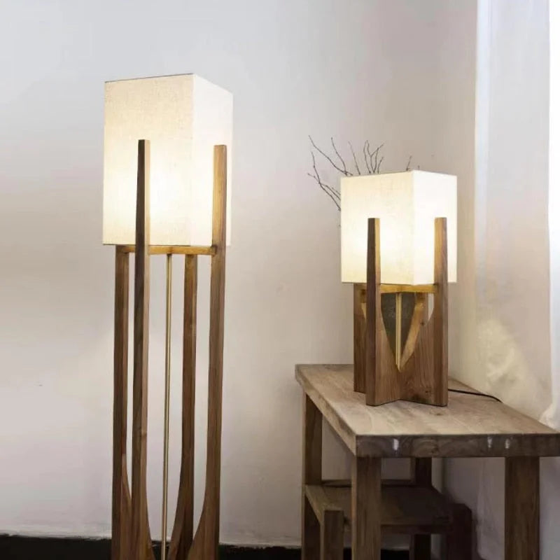 MID-CENTURY JAPANESE RUSTIC TABLE LAMP