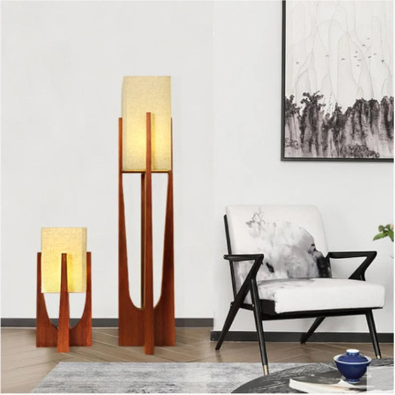 MID-CENTURY JAPANESE RUSTIC TABLE LAMP