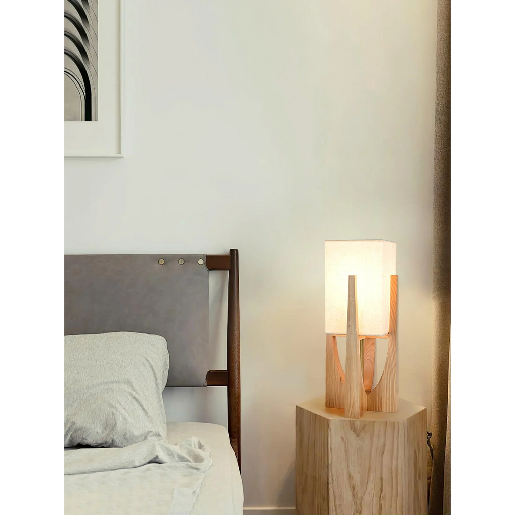 MID-CENTURY JAPANESE RUSTIC TABLE LAMP