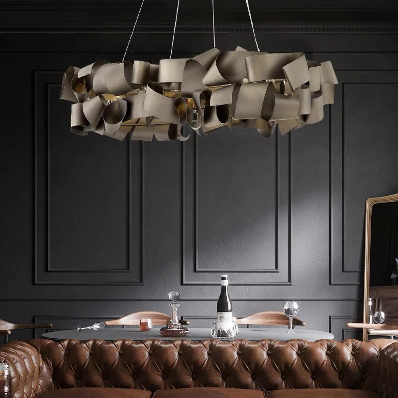 MID CENTURY MODERN CEILING LIGHT METAL RIBBON | CL377852