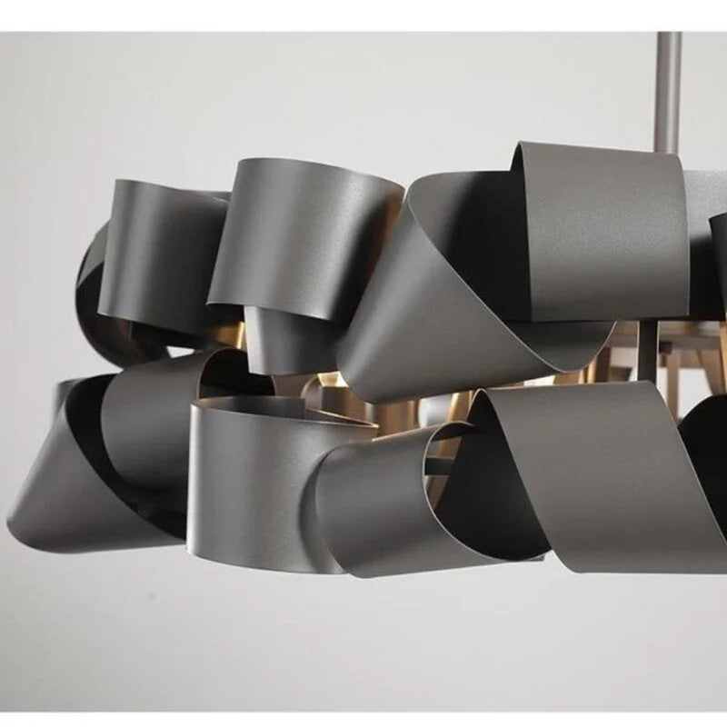 MID CENTURY MODERN CEILING LIGHT METAL RIBBON | CL377852G