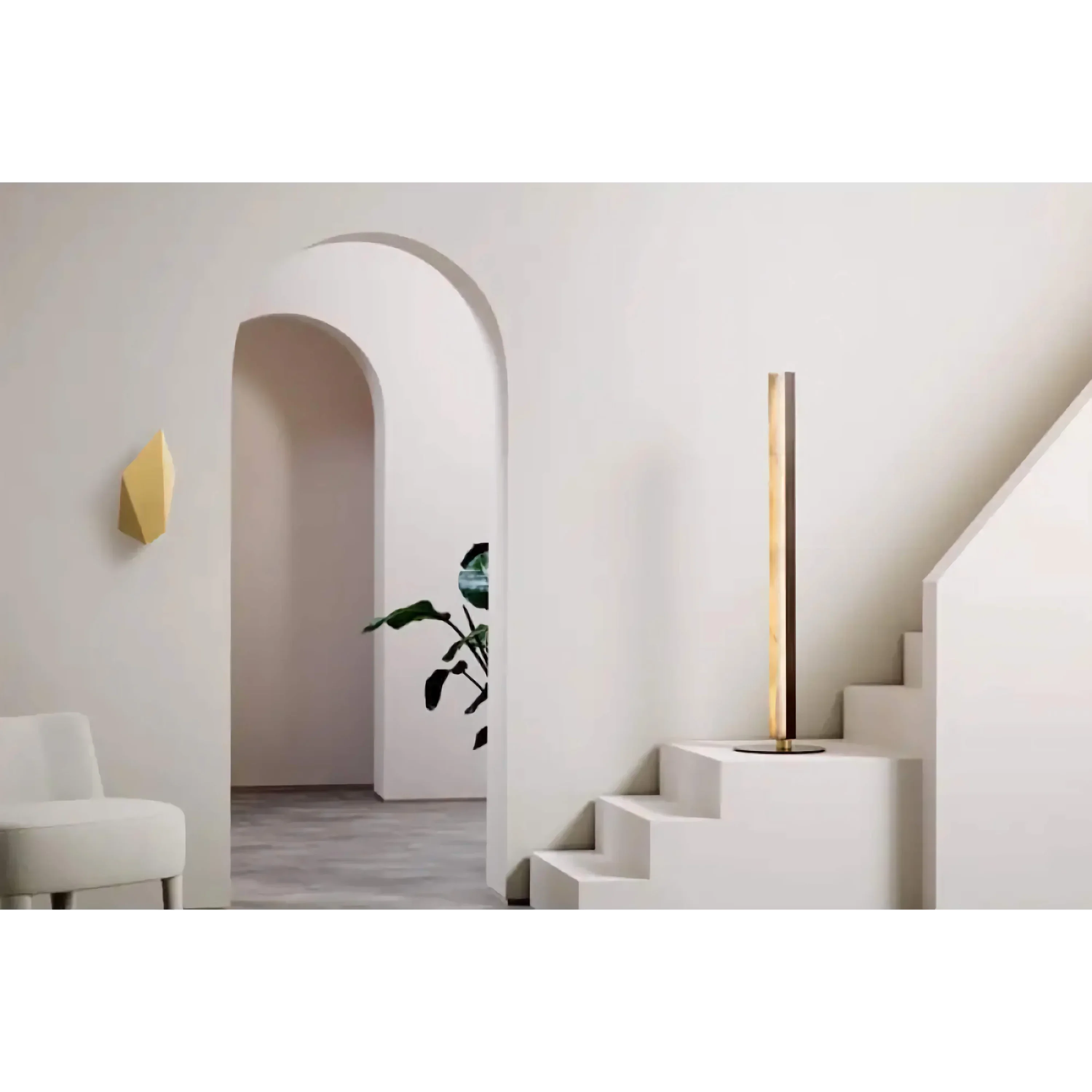 MINIMALIST ALABASTER & BRONZE FLOOR LAMP | CLHSA025