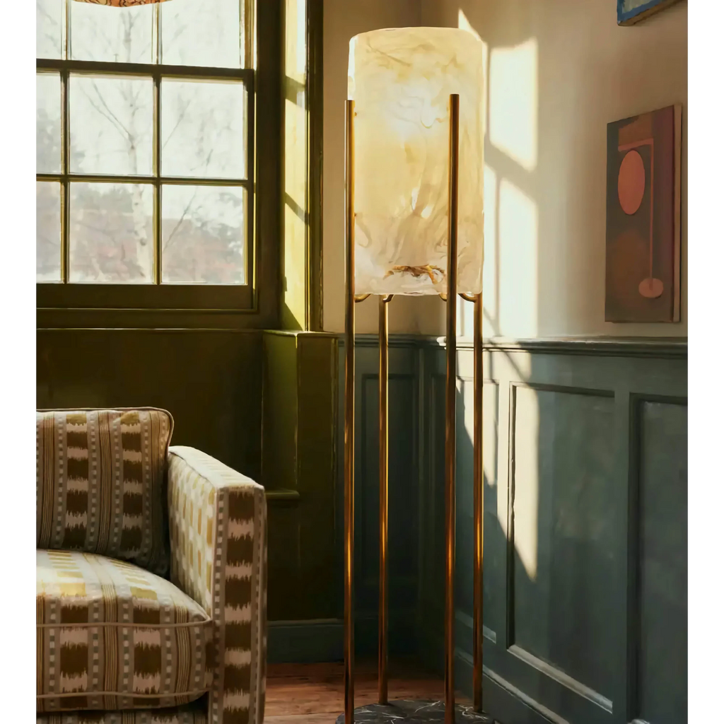 MINIMALIST MARBLE & BRASS FLOOR LAMP | CLKPS0294