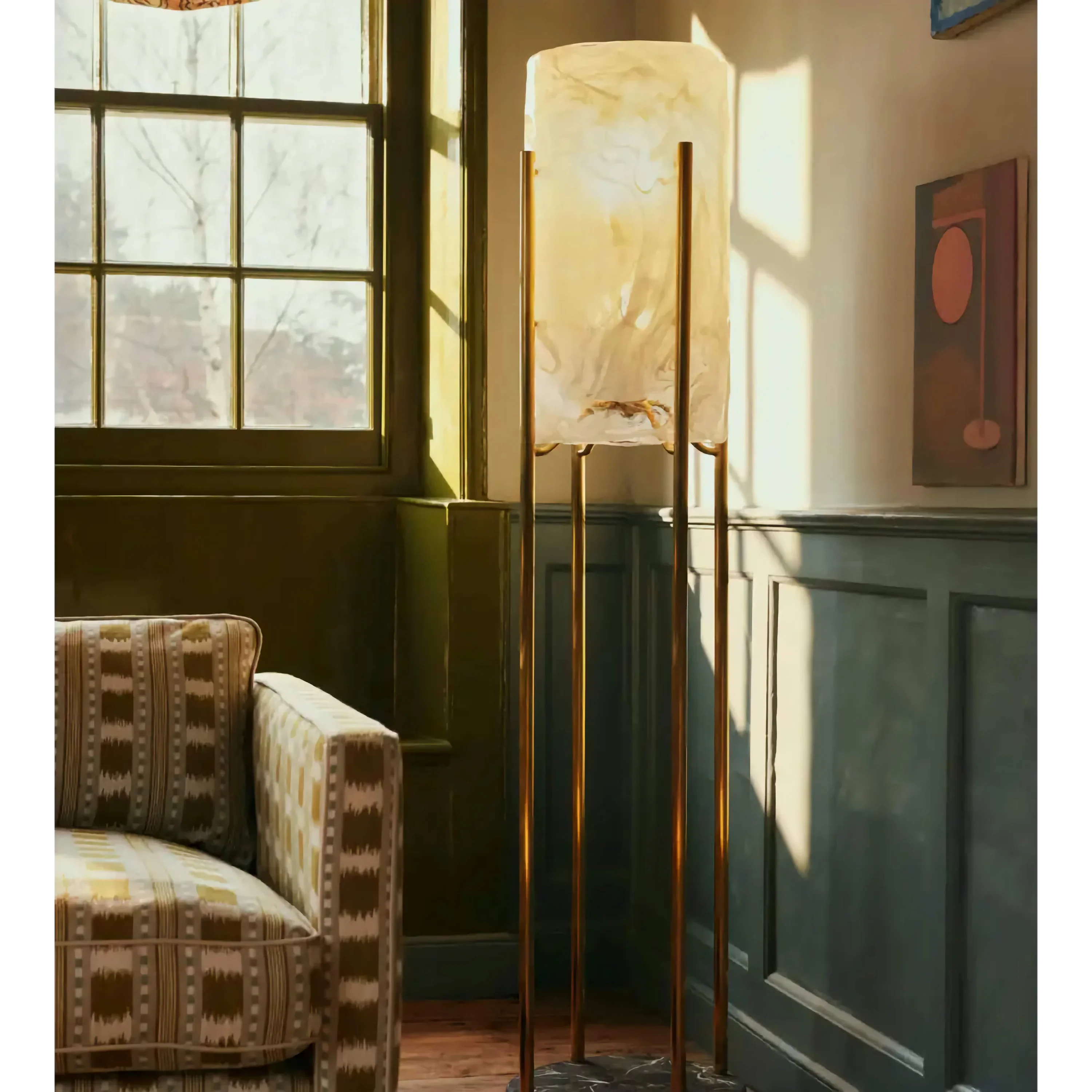 MINIMALIST MARBLE & BRASS FLOOR LAMP | CLKPS0294