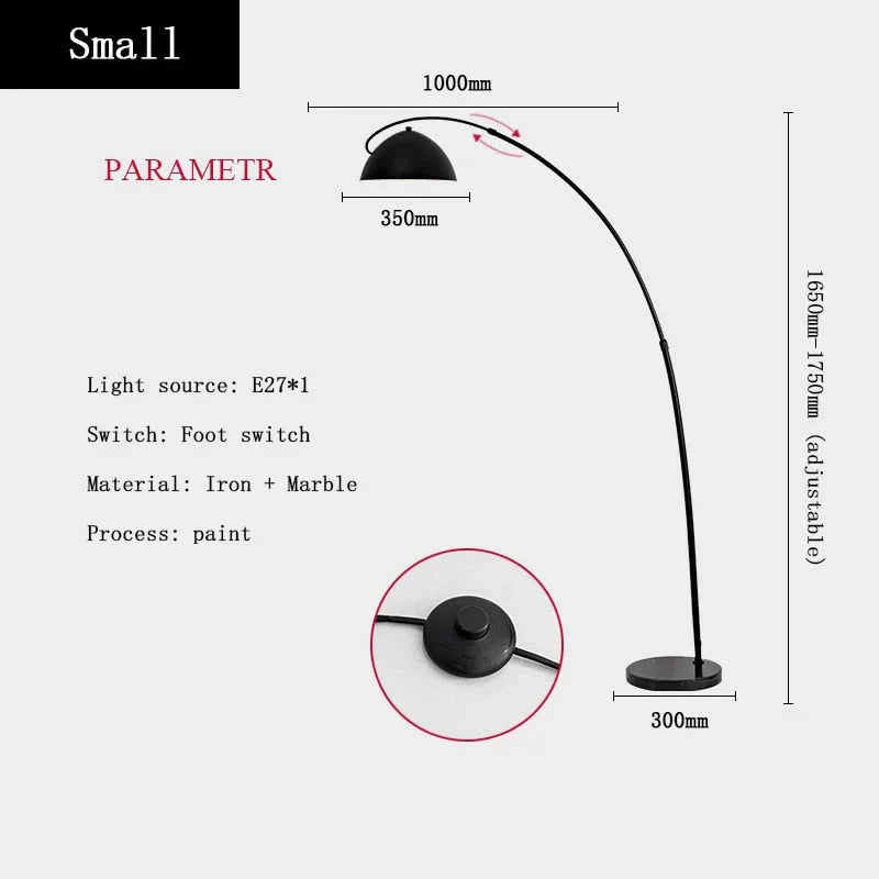 MINIMALIST METAL BLACK ARC FLOOR LAMP