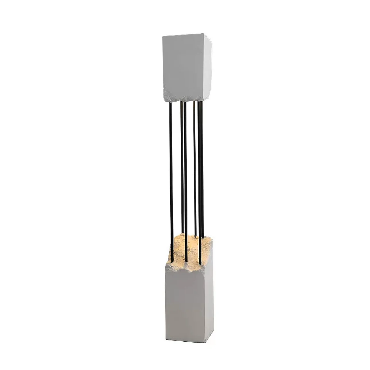 MINIMALIST STONE & STAINLESS STEEL FLOOR LAMP | COLONNA DI PIETRA