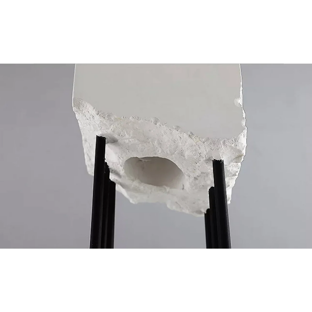 MINIMALIST STONE & STAINLESS STEEL FLOOR LAMP | COLONNA DI PIETRA