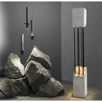 MINIMALIST STONE & STAINLESS STEEL FLOOR LAMP | COLONNA DI PIETRA