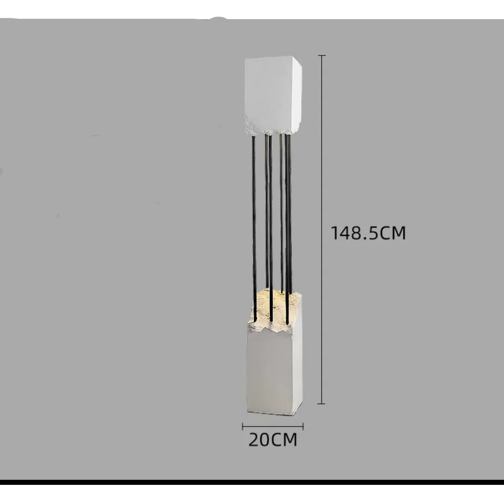 MINIMALIST STONE & STAINLESS STEEL FLOOR LAMP | COLONNA DI PIETRA
