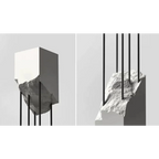 MINIMALIST STONE & STAINLESS STEEL FLOOR LAMP | COLONNA DI PIETRA