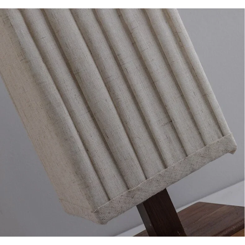 MINIMALIST WHITE FABRIC WOODEN BASE FLOOR LAMP