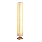 MINIMALIST WHITE FABRIC WOODEN BASE FLOOR LAMP