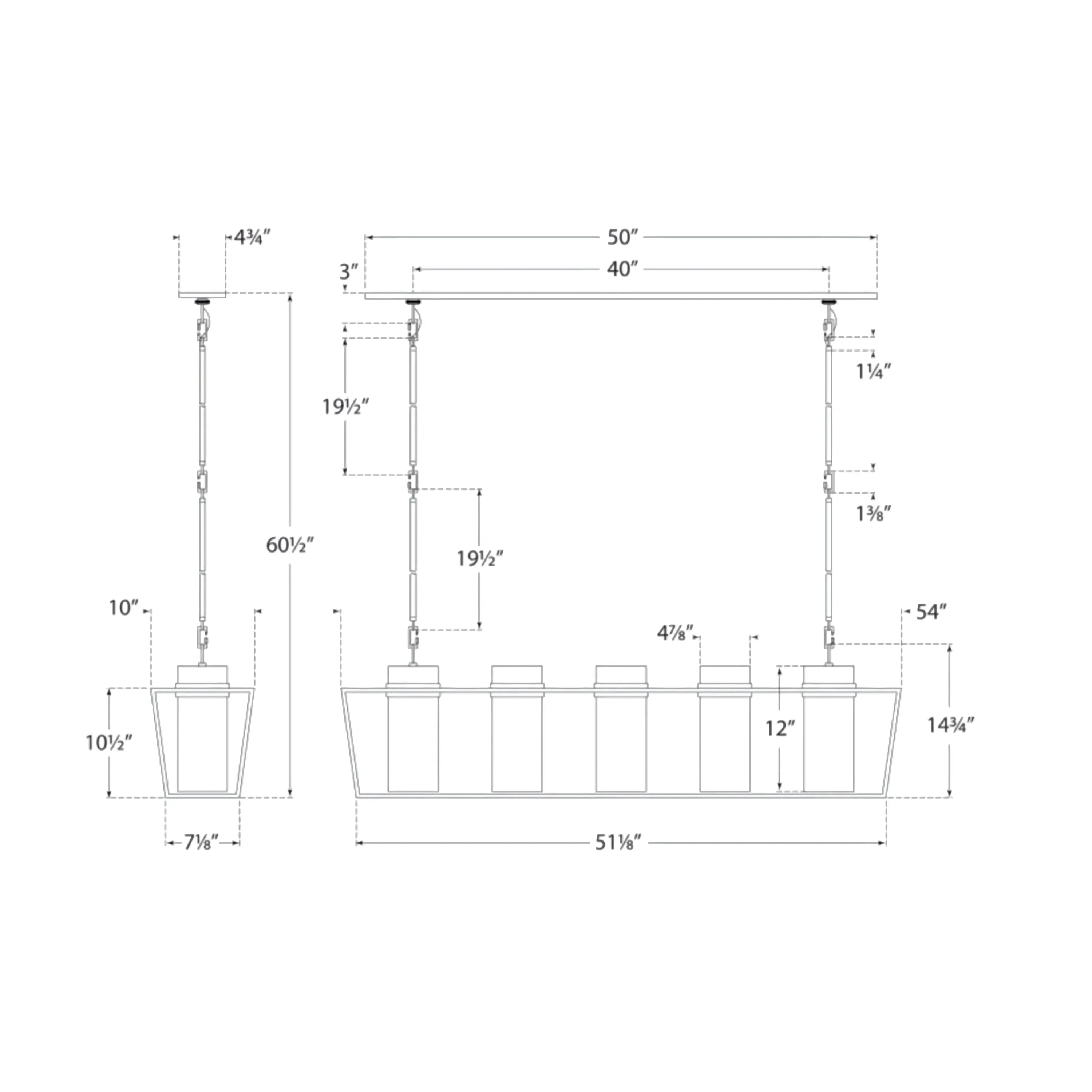 MODERN 5-LIGHT KITCHEN ISLAND PENDANT | DESIGN CL85075L