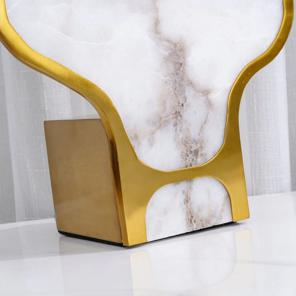 MODERN ALABASTER AND BRASS TABLE LAMP | CLII011G