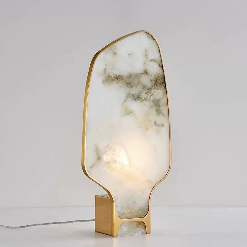 MODERN ALABASTER AND BRASS TABLE LAMP | CLII011G
