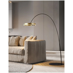 MODERN ARC FLOOR LAMP WITH LED GOLDEN RING