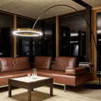 MODERN ARC FLOOR LAMP WITH LED GOLDEN RING