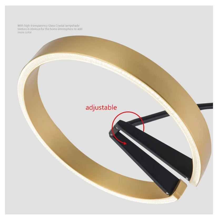 MODERN ARC FLOOR LAMP WITH LED GOLDEN RING