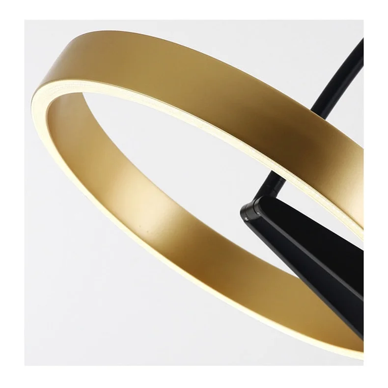 MODERN ARC FLOOR LAMP WITH LED GOLDEN RING