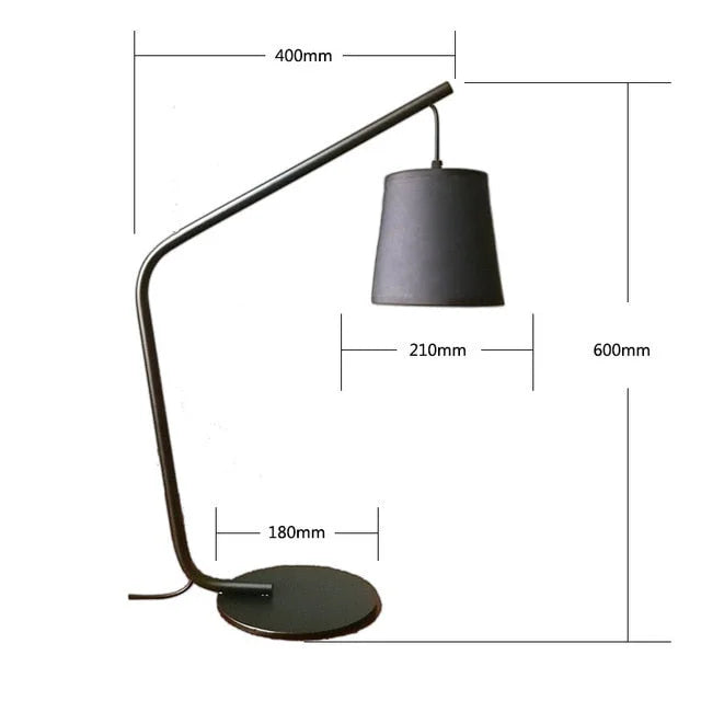 MODERN BLACK FLOOR LAMP WITH FABRIC SHADE