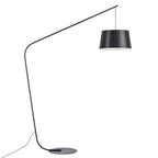 MODERN BLACK FLOOR LAMP WITH FABRIC SHADE