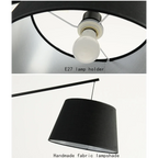 MODERN BLACK FLOOR LAMP WITH FABRIC SHADE
