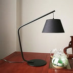 MODERN BLACK FLOOR LAMP WITH FABRIC SHADE